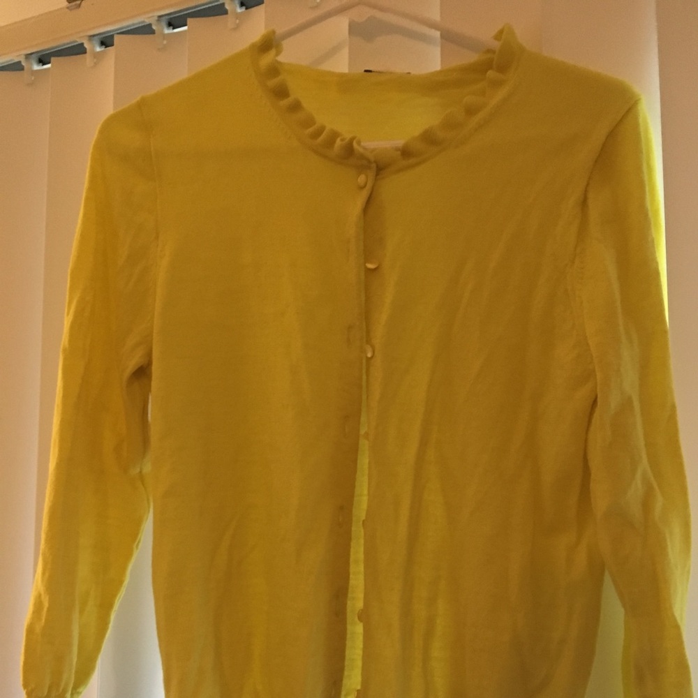 J crew yellow cardigan